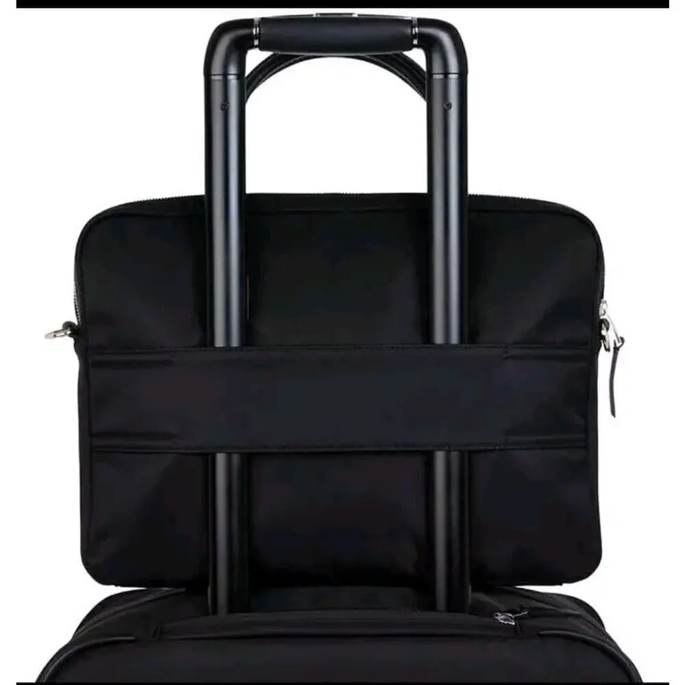 Knomo London Hanover 14in Laptop Briefcase Shoulder Work Bag Black 14x10x2 $227